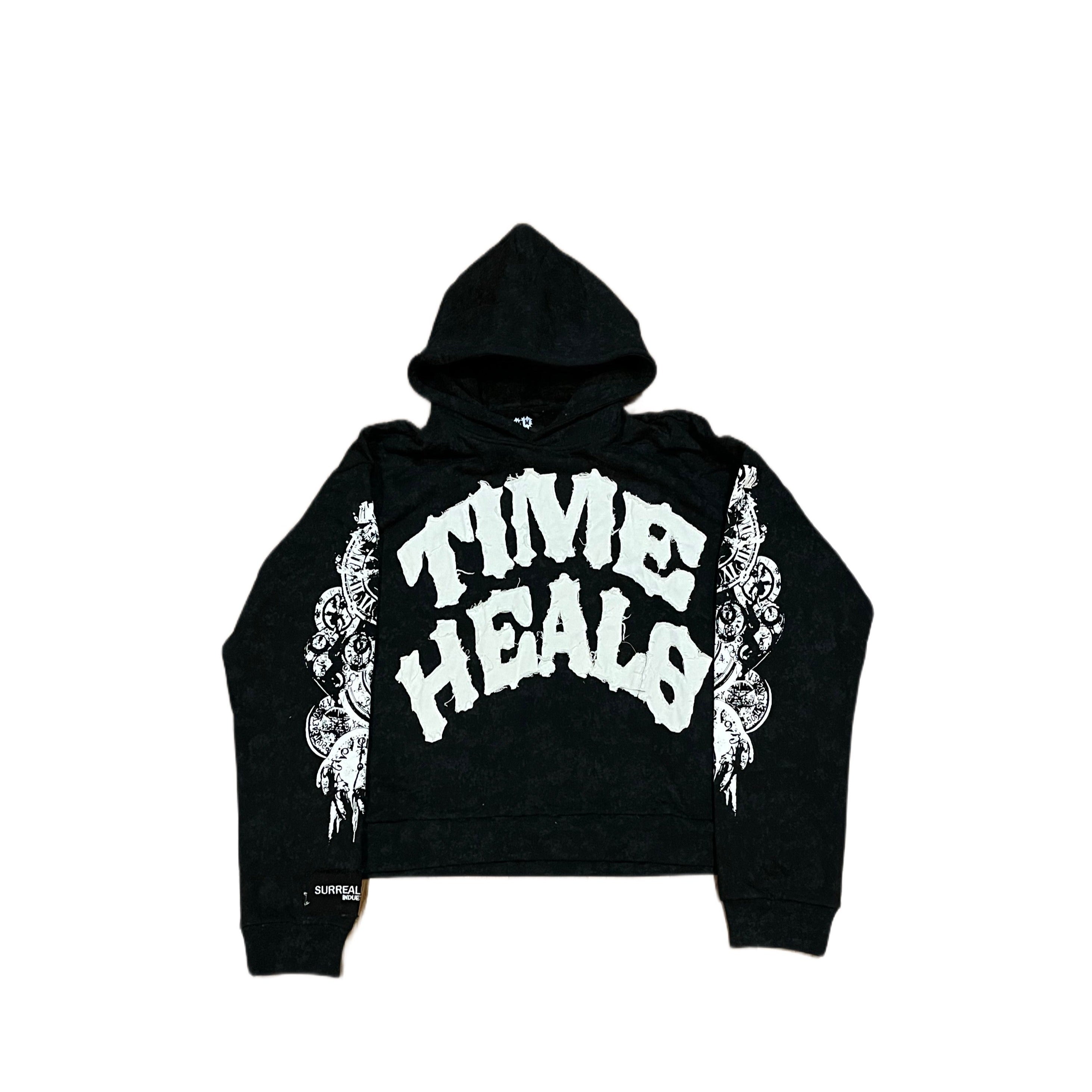 'TIME HEALS' HOODIE - BLACK